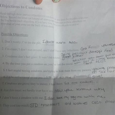 teenager suspended from school over witty responses to sex education homework the poke
