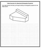 Orthographic Projection Isometric Exercise sketch template