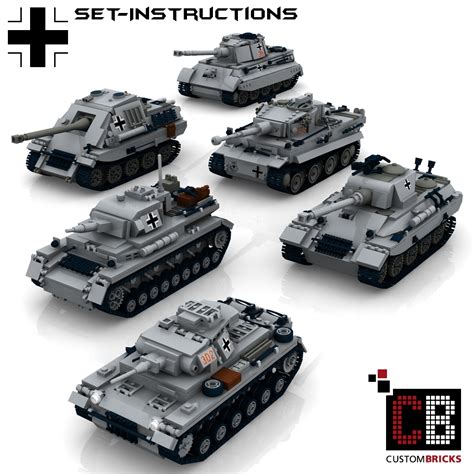 Custombricks De Custom Ww2 German Tank Set Tiger