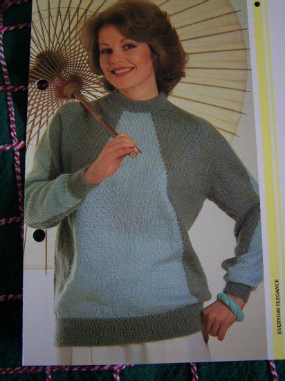1980 S Vintage Knitting Pattern Womens Diagonal Knit Pullover Sweater