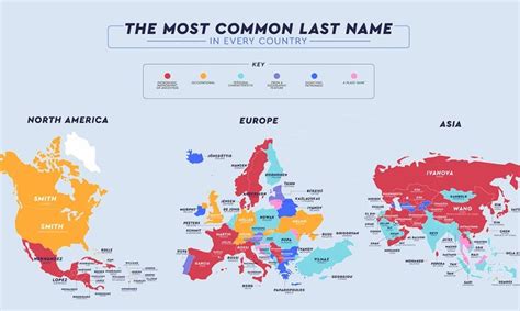 fascinating map reveals   common surnames   country map