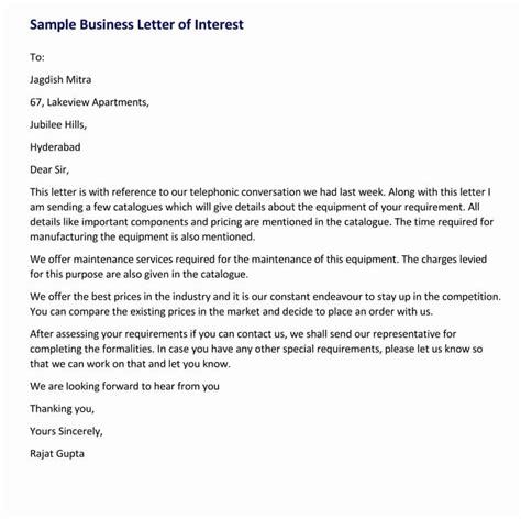 letter  interest  employment elegant  letter  interest samples