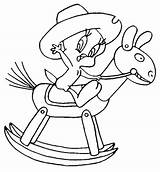 Rocking Horse Tweety Playing Wooden Coloring Categories sketch template