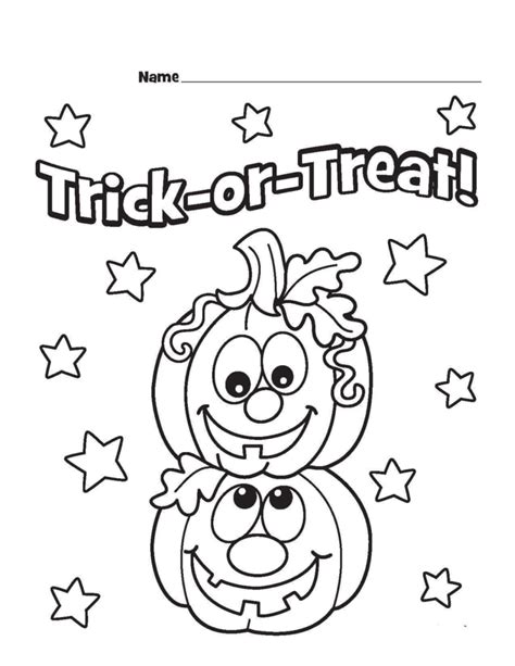 printable trick  treat coloring pages