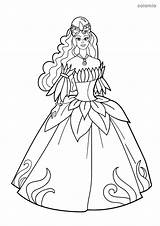 Coloring Gown Princesses sketch template