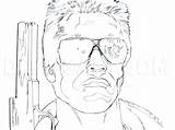 Terminator Draw Arnold Schwarzenegger Step Drawing Outline Dragoart sketch template