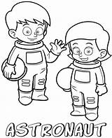 Coloring Astronauts Printable Color Children Professions Print Pages Kids sketch template