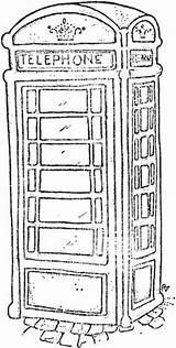 Pages Coloring London Telephone Booth Phone Drawing Colouring Stamps Tilda Journaling Bible Vintage Sheets Phones Angleterre Edwin Visit Magnolia sketch template