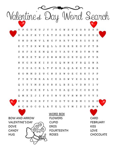 valentines day activity word search    teacher