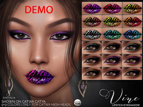 second life marketplace sintiklia lipstickandeyeshadow vine catwa demo