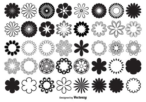 vector flower shapes   vector art stock graphics images