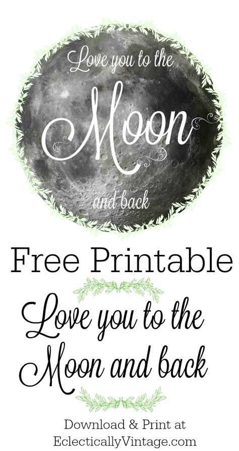 love    moon   printable