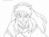 Inuyasha Coloring Pages Lineart Kids Printable sketch template