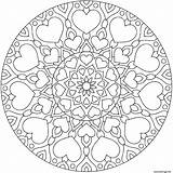 Mandala Coloriage Avec Coeurs Dessin Imprimer Valentine Hearts Herzen Cuori Ausmalbilder Adults sketch template