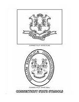 State Connecticut Coloring Symbols Seal sketch template