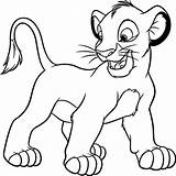 Simba Lion Coloring Disney Pages Baby King Drawing Kids Color Cartoon sketch template