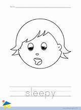 Sleepy Worksheet Coloring Worksheets Feeling Feelings Outline Thelearningsite Info sketch template