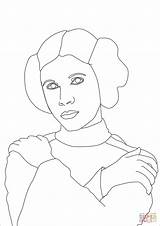 Coloring Leia Princess Pages Printable Wars Star Drawing Categories sketch template