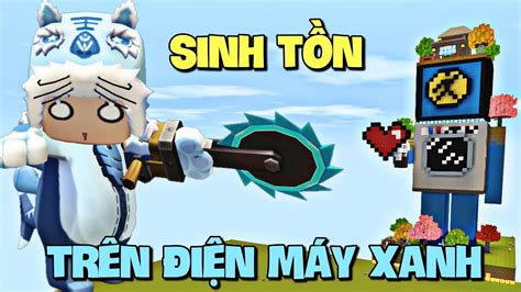 thử thách sinh tồn trên đầu Điện máy xanh trong mini world meowpeo youtube