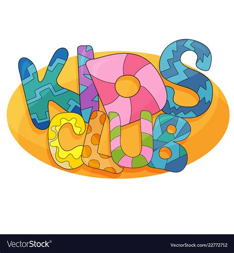 kids club cartoon logo colorful bubble royalty  vector
