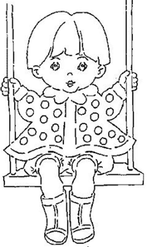 child  swing kids coloring pages