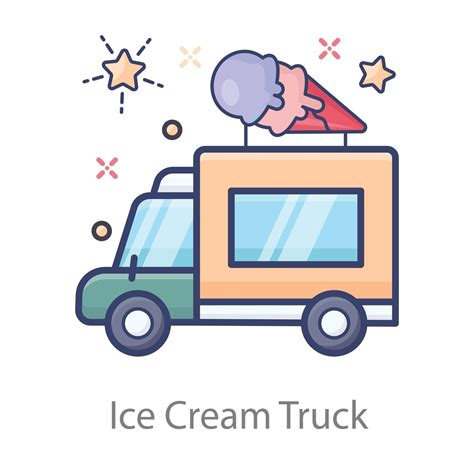 ice cream truck  vector art  vecteezy