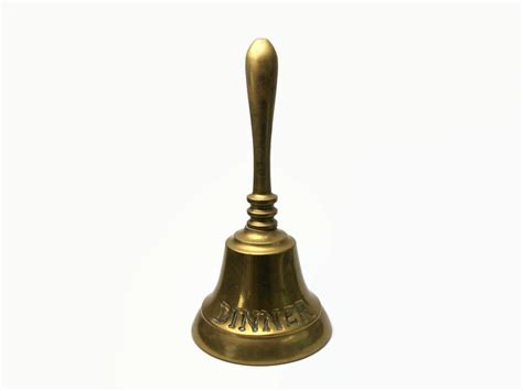 vintage brass bell brass dinner bell felt   heart vintage