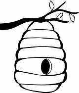 Outline Beehive Hive Clipart Bee sketch template