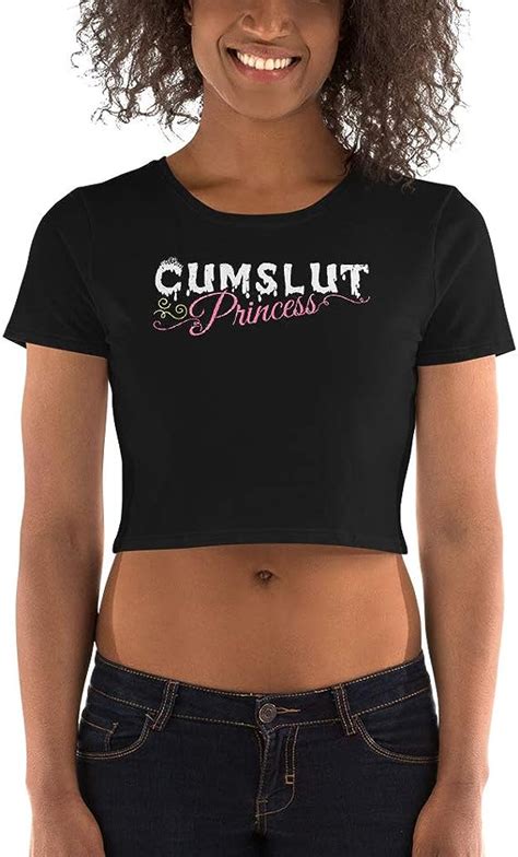 Cumslut Princess Bdsm Sexy Kinky Dom Sub Women’s Crop Top T Shirt