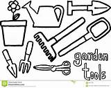Coloring Pages Tools Garden Construction Colouring Clipart Tool Simple Gardening Clip Drawing Giardinaggio Disegni Printable Landscape Attrezzi Vector Da Color sketch template