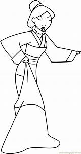 Mulan Coloring Dress Show Her Pages Coloringpages101 sketch template