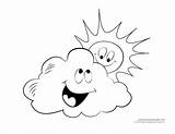 Coloring Cloudy Pages Cloud Kids Sunny Weather Clipart Clouds Drawing Printable Templates Windy Rain Sun Rachel Preschool Clip Sheets Color sketch template