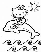 Hello Kitty Coloring Dolphin Pages Print Colouring Color Printable Dolphins Sheets Coloringpages7 Animal Riding Gif sketch template