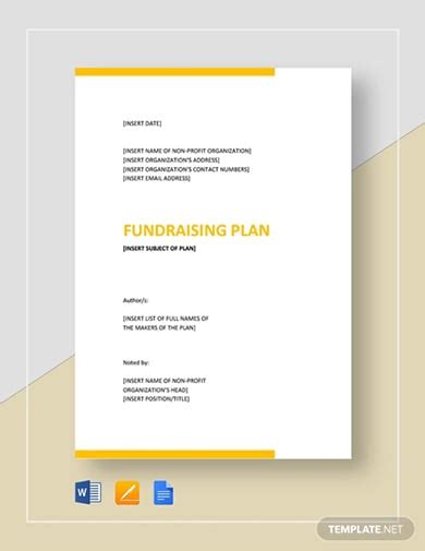 fundraising proposal templates google docs word pages