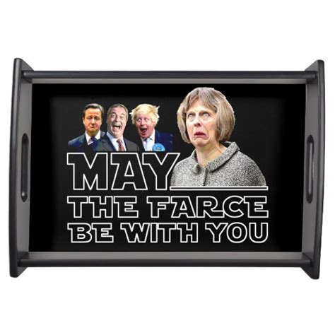 farce    theresa  brexit joke serving tray zazzlecom