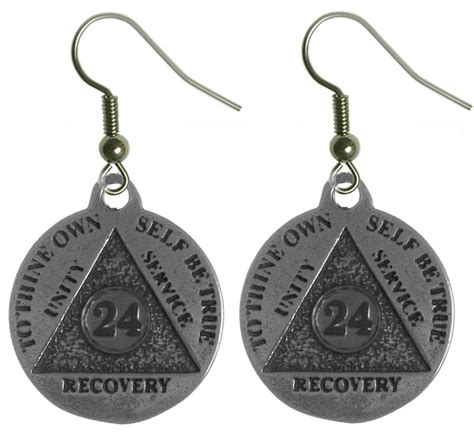 Sterling Silver 24 Hour Mini Recovery Medallion Earrings