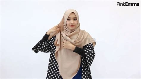tutorial hijab pashmina menutup dada simple