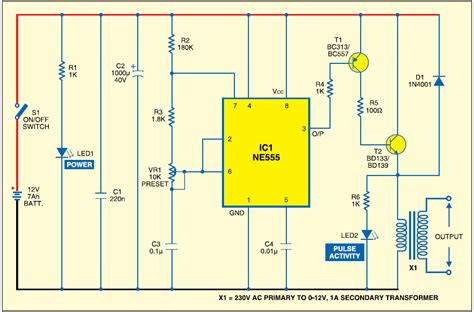 electric fence circuit diagram  electric windowfence charger engineering projectsdesign