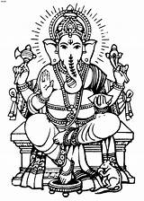 Ganesha Ganesh Sketch Coloring sketch template