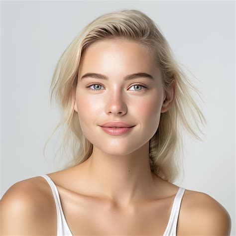 Premium Ai Image American Beauty Girl With Fresh And Health Face