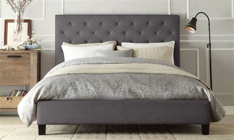 container door  fabric bed frame  button headboard