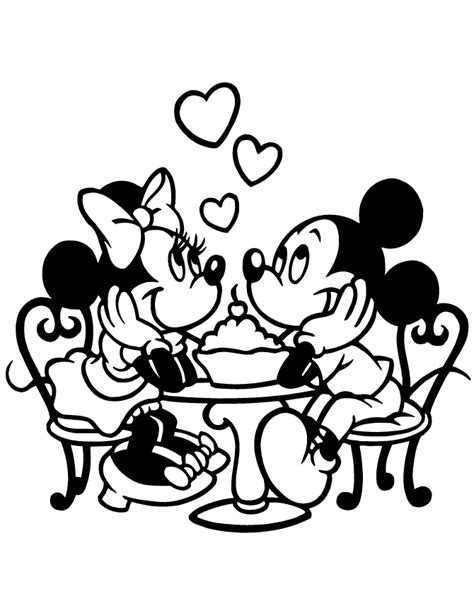 mickey minnie valentines day coloring pages