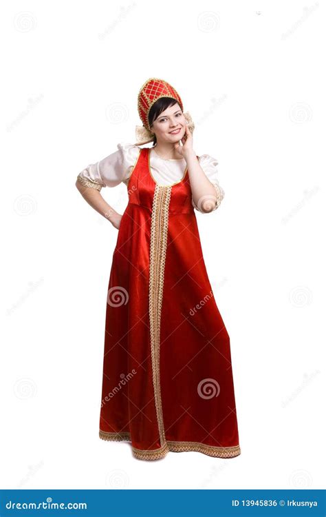 Woman In Russian Traditional Costume Royalty Free Stock Image Image
