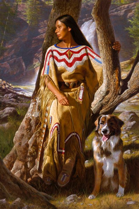 2017 home office top original art american western indian woman with