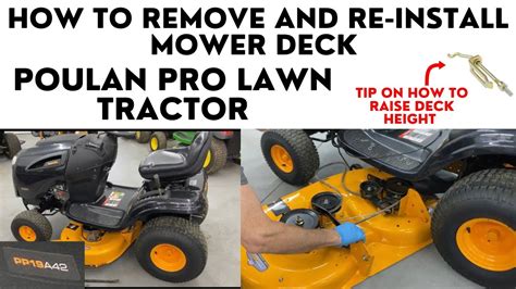 How To Remove Mower Deck Poulan Pro Lawn Tractor Youtube