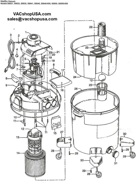 hoover wet dry vacuum part schematic