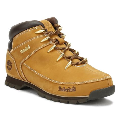 timberland leather mens wheat euro sprint hiker boots  yellow  men lyst
