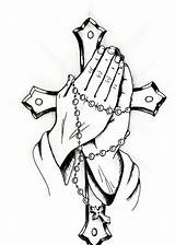 Jesus Hands Drawing Praying Cross Getdrawings sketch template