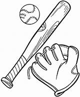 Baseball Coloring Bat Pages Glove Drawing Cubs Chicago Yankees Mlb Ball Softball York Gears Complete Clipart Color Getdrawings Drawings Line sketch template