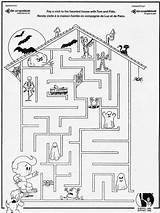 Maze Halloween Easy Kids Coloring Worksheets Printable Sheets Printables Hmi Choose Board Activity sketch template
